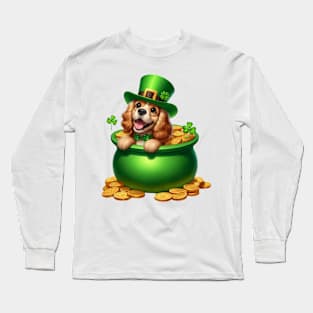 St Patricks Day Cocker Spaniel Dog Long Sleeve T-Shirt